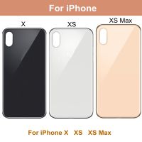 ฝาหลังปิดโทรศัพท์กระจกด้านหลังมีรูขนาดใหญ่สำหรับ X XS XS MAX เคสกระจกปลอกหุ้มช่องหลังด้านหลังมีกาวสำหรับ X