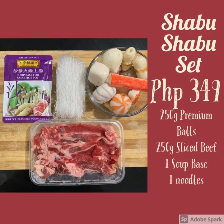 Shabu Shabu Set with Beef, Premium Taiwan balls, Vermicelli, and Satay
