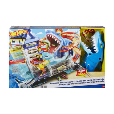 Hot Wheels City Shark Escape Playset ฮอตวีลซิตี้ ชุดรางฉลาม รุ่น HMF86