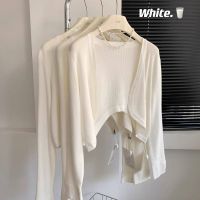original Uniqlo New Fashion French-style small vest ice silk knitted sunscreen cardigan womens thin shawl summer with suspenders dress with blouse