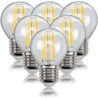 [Super bright bulb] 6ชิ้น/ล็อต4วัตต์8วัตต์12วัตต์ E27 E14ล้างหลอดไฟ LED 220โวลต์ G45หลอดไฟอบอุ่น/เย็นสีขาวเส้นใยเอดิสันลูกโลกแสงประหยัดพลังงานหลอดไฟ