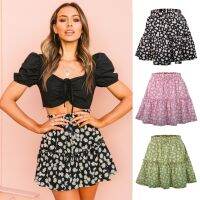 【CW】 Ms skirts harajuku 2021 hot style Europe and the broken flower printing crinkle female summer womens WSL4202