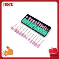 MSRC 12pcs สีชมพูอมชมพู บดบิต บดบดละเอียด หัวล้อบด ควอตซ์เล็บ หินเจียร เซรามิกส์