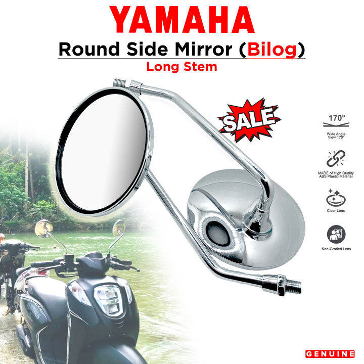 Yamaha Mio Soul I Round Circle Side Mirror Chrome Long Stem Bilog Stainless Aluminum