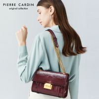 Pierre Cardin กระเป๋าสะพายไหล่ผู้หญิง,กระเป๋าเคลือบแว็กซ์น้ำมันหนังวัวระดับไฮเอนด์แบรนด์ดังกระเป๋าเอกสารโฮโบ่