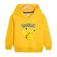 Pikachu เสื้อฮู้ดสำหรับเด็ก,100% ผ้าฝ้ายมีฮู้ดสำหรับเด็กผู้ชายแขนยาว Hoodie เด็กผู้หญิงเสื้อคลุมฤดูใบไม้ร่วง