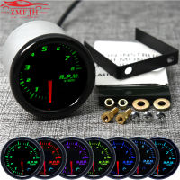 0-8000 RPM Tachometer 7สี2 "52Mm Tacom RPM Meter ไฟ LED รมควัน Face Tacho Gauge สำหรับ1-8กระบอกเบนซินรถ12V