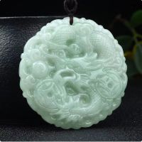 [COD]Natural jadeite myanmar A cargo zodiac dragon male and female style pendant wek-jin ice jade pe หยกธรรมชาติพม่า A สินค้าราศีมังกรแบรนด์ชายและหญิงจี้หยกจี้หยกน้ำแข็งพร้อมใบรับรอง