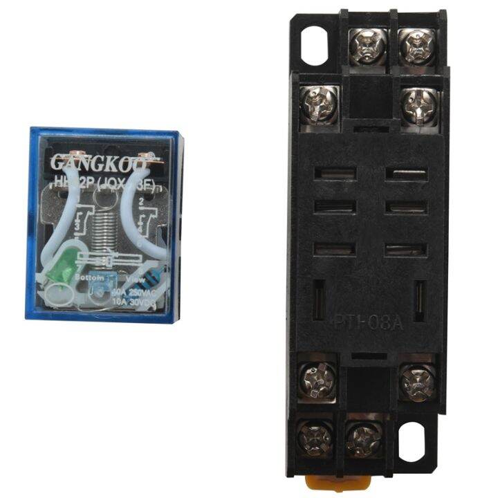 Relais De Puissance à Bobine Ca 12V 24V 110V 220V LY2NJ DPDT 8 Broches