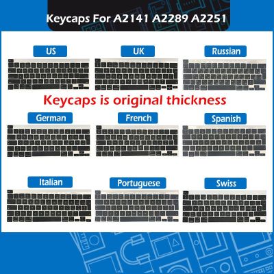 Original New Laptop A2141 A2289 A2251 Key Cap Set Azerty For Macbook Pro Retina 13" 16" Keycaps keys Keyboard Repair 2019 2020 Basic Keyboards