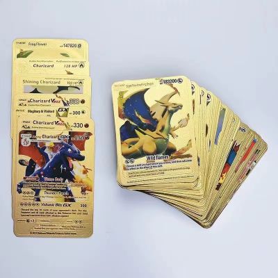 【Loose】COD 55 ชิ้น/กล่อง Pokemon Gold Foil Cards ภาษาอังกฤษ Trading Card Collection การ์ดโปเกม่อน