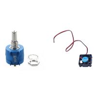 10K Ohm 10-Turn Rotary Wire Wound Precision Potentiometer &amp; Active Cooling Fan for Raspberry Pi 3 Model B / 2B / B+ -