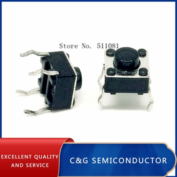 100pcs 6x6x4.3mm Micro Tact Switch Tactile Push Button Switch IC SW 6x6mm Height 4.3mm SPST-NO transistor WATTY Electronics