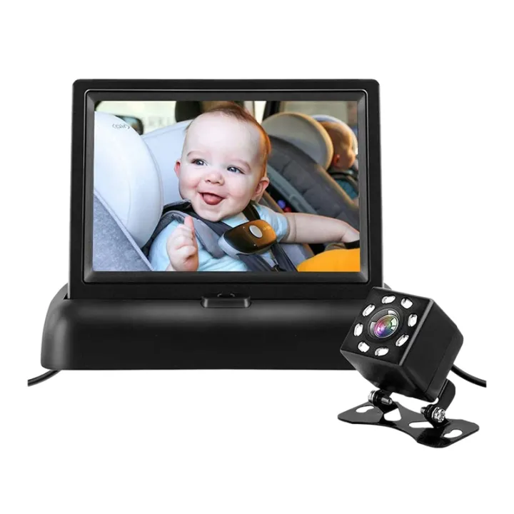 Car Mirror Camera for Baby 4.3 Inch HD Display Back Seat Full View Baby