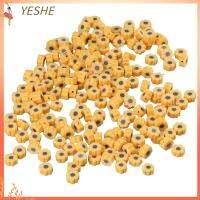 YESHE 200 PCS สีเหลืองทาเล็บ ลูกปัดดินเหนียวสีเหลือง ลายดอกทานตะวัน โพลิเมอร์ดินเหนียว ลูกปัดคั่นดอกไม้ ลูกปัดหลวมแบน 10มม. ค่ะ ลูกปัดดอกทานตะวัน สร้อยข้อมือดีไอวาย