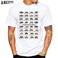 New Summer Fashion Men Short Sleeve Funny World War Ii Tanks Print T-shirt Reteo Boy Casual Tops Vintage Old Man White Tees XS-6XL