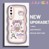 Jjlingji เคสสำหรับ Huawei P30 P30 Pro P30 Lite เคสการ์ตูนสีชมพูลายคลื่นลูกกระรอกแบบนิ่มดั้งเดิมเคสโทรศัพท์คลุมทั้งหมดตัวปกป้องกล้องถ่ายรูปเลนส์เคสฝาหลังกรอบเคสนิ่ม