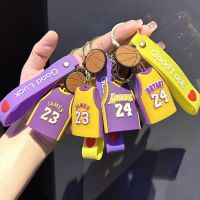 【LZ】♗♝❆  PVC Doll Cartoon Keychain para crianças Basketball Star Jersey Chaveiro Silicone Car Pendant saco Keyring amigos Presente encantos