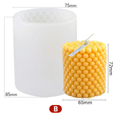🔥New Production🔥 3D Silicone Candle Mold Bubble Cylindrical DIY Mould for Candle Making Tools