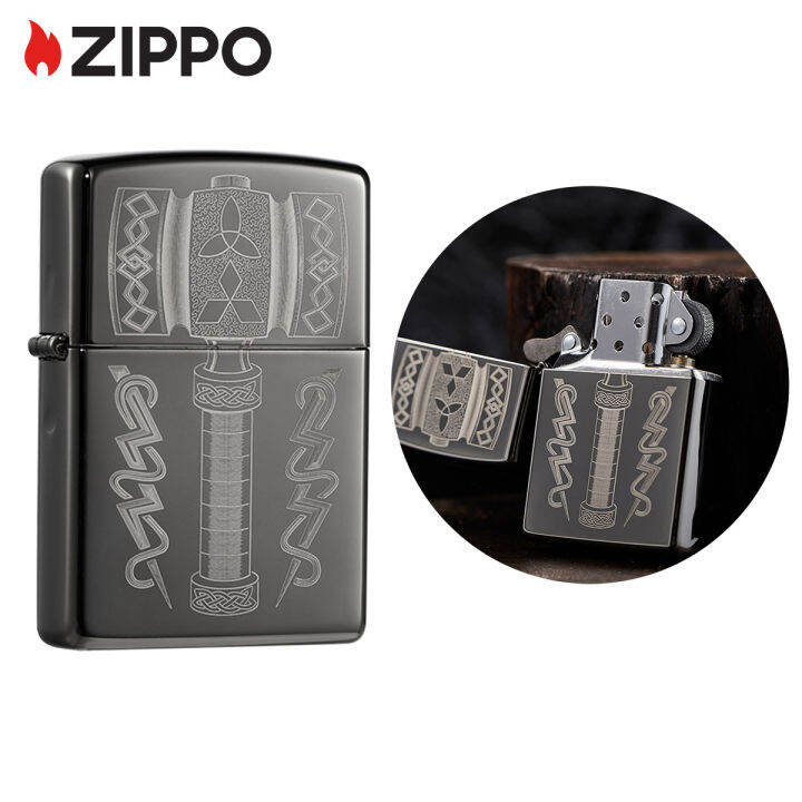 zippo-th-ors-hammer-design-black-ice-pocket-lighter-49404การออกแบบค้อนของ-th-or-ไฟแช็กไม่มีเชื้อเพลิงภายใน