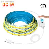 USB COB Flexible Led Strip Light 5V 300LEDs/m with Touch Dimmer/Motion Sensor Led Ribbon Warm / Cold /Natural White for Room