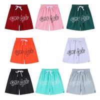 [8 Colors] High Quality 2023 New Mens American Letter Printed Basketball Shorts Quick-dry Sports Mesh Loose Casual Short Pants Plus Size Dark Green Pink Grey White Black Grey