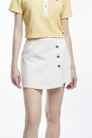 ESP กางเกงกระโปรงแต่งกระดุม ผู้หญิง สีขาว | Skort with Button Detail | 05951