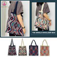 Tas Jinjing Bahu ถักแฟชั่นผู้หญิงถัก Boho โครเชต์ช้อปปิ้งกระเป๋ามีที่จับ