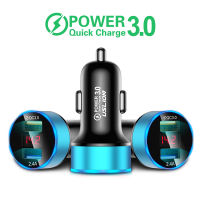 【Quality】 C&amp;T e-Mart 2USB Car Charger Quick Charge 3.0 Car-Charger Fast Charging สำหรับ IPhone12 11เครื่องชาร์จโทรศัพท์มือถือ