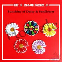 【hot sale】 ❐❈ B15 ☸ Flowers：Sunshine of Daisy Sunflower Iron-on Patch Set ☸ 5Pcs/set Diy Iron on Sew on Badges Patches