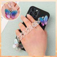 JIANGF ที่แขวน ตกแต่งเคสโทรศัพท์ สายคล้องมือถือ ดรอป โซ่ข้อมือ ตกแต่งผีเสื้อ ต่อต้านหายไป จี้โทรศัพท์