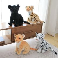 23CM Simulation Snow Leopard Cheetah Plush Toy Stuffed Soft Forest Animal Lion Doll Toys for Kids Girls Xmas Birthday Gift Decor