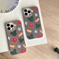 ลายการ์ตูนน่ารักแฟชั่นมือมิกกี้และเท้าสีแดงสำหรับ IPhone 14 13 12 11 Pro Max เพื่อเคสโทรศัพท์เป็นคู่ความคิดสร้างสรรค์