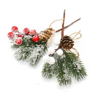 【cw】2PCS Christmas Berry Artificial Pine Cone Christmas Garland Decoration Fake Flower Pine Tree nch DIY Home Party Wedding Decor