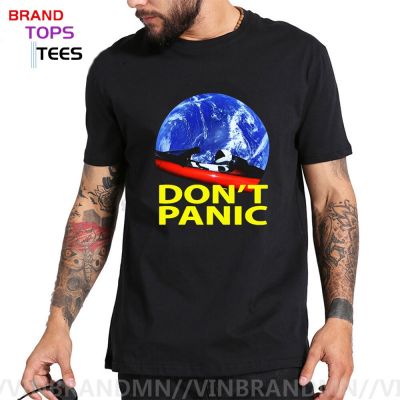 Elon Musk T Shirt Men DonT Panic Tee Shirt Heavy Falcon Tshirt Starmanx Occupy Mars T Shirts Tesla Roadster Short Sleeves Tees