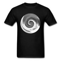 T Shirt Cool Mens T-shirt Vortex Print Tshirt Geometric Top Geek Tee Wholesale Unique Mens Clothes Cotton Fabric Black Tops