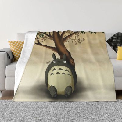 （in stock）My neighbor Totoro cartoon blanket, warm wool, soft Flannel, Hayao Miyazaki anime, spring and autumn sofa bed blanket（Can send pictures for customization）