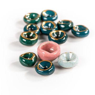 18-20mm 10pcs Colorful Bowl Shape Ceramic Beads Retro Porcelain Jewelry Accessories DIY Handmade For Making #XN394