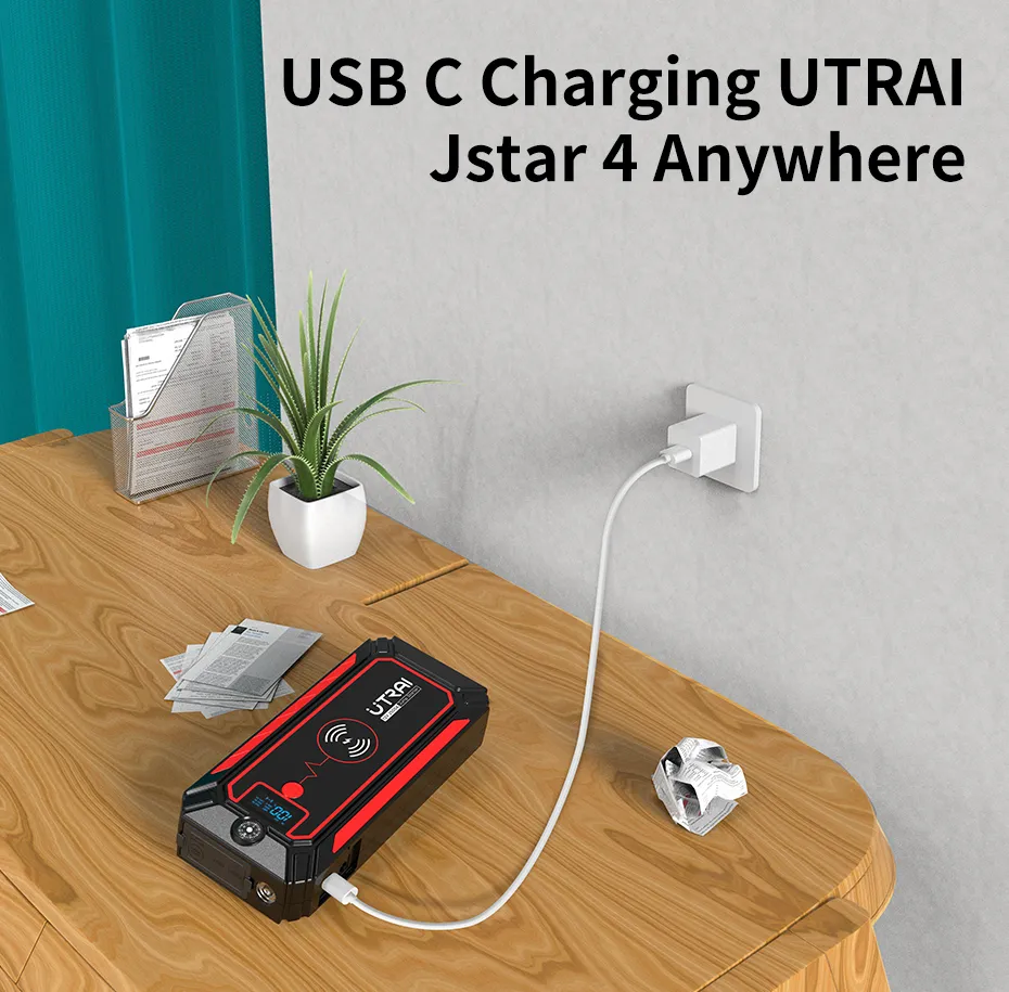 UTRAI Jstar 4 Jump Starter with Wireless Charger 2500A Peak Car