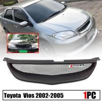 กระจังหน้า หน้ากระจัง แต่งตาข่าย มีโลโก้ TRD รุ่น โตโยต้า วีออส TOYOTA VIOS ปี 2002 - 2005 สีดำด้าน 1 ชิ้น