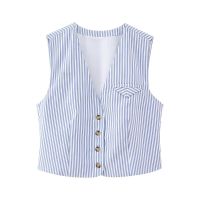 Factory Outlet 2023 European And American WomenS Summer New Striped Small Vest 5495