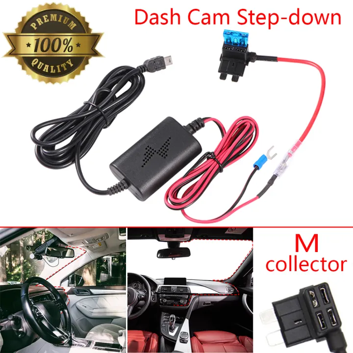 Car Dash Cam Charger Adapter Hard Wire Kit Mini USB ABS 12v to 5v