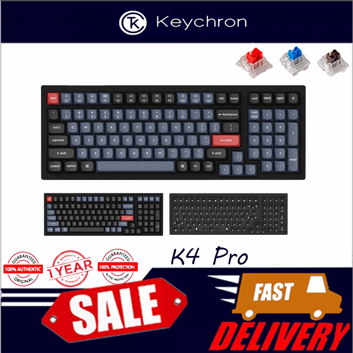 Keychron K4 Pro QMK VIA RGB Wireless Mechanical Keyboard HotSwap 100 keychron-k4-pro-qmk-via-rgb-wireless-mechanical-keyboard-hotswap-100