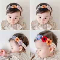 Flowers Baby Headbands for Girls Hair Accessories Kids Handmade Crochet Woolen Elastic Hairbands Children Newborn Headwear