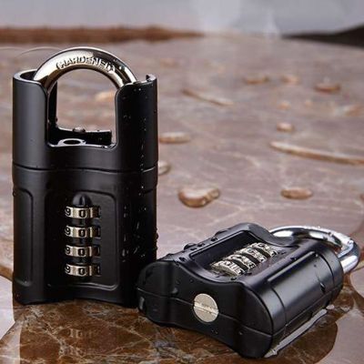 【YF】 Durable Stainless Steel Anti-shear Padlock Tamper-proof Waterproof Four-digit Password Combination Code Lock Door