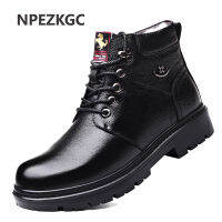 nd Winter Mens Snow Boots Ankle Boots Man Genuine Leather Plush Warm Men Motorcycle Boots Autumn Outdoor Shoes