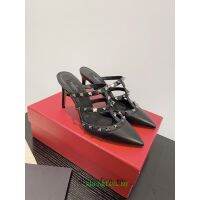 Pointed toe half drag sandals (flat, 6cm) 0156