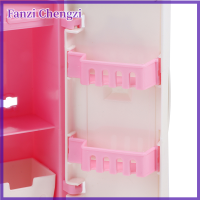 Fanzi 1/12บ้านตุ๊กตาสำหรับห้องนั่งเล่นตู้เย็นพลาสติกห้องครัวอุปกรณ์เสริม