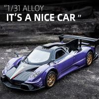 Pagani Zonda อัตราส่วน1:31,โมเดลรถยนต์โลหะผสมแสงและเสียงเอฟเฟกต์ไดคาสต์ของเล่นสำหรับเด็กผู้ชายของขวัญวันเกิดของเล่นเด็กคอลเลกชันรถ