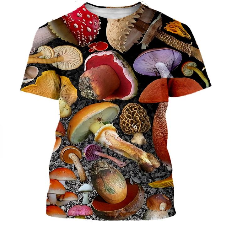 children-mushroom-t-shirt-3d-printing-anime-food-wild-fungi-t-shirts-for-girl-boy-summer-4-20y-kids-hip-hop-tshirt-clothing-tops